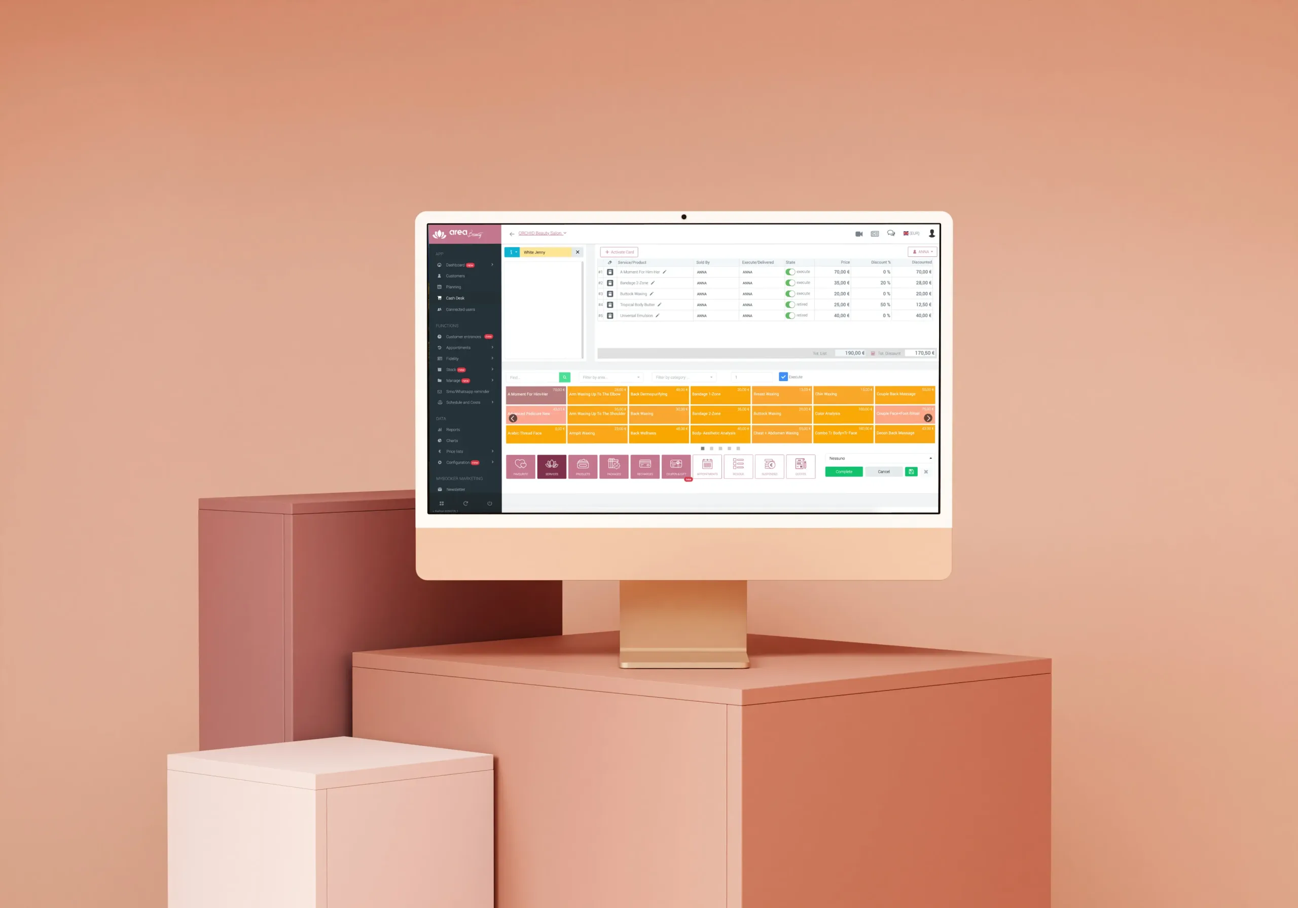 cash desk beauty salon